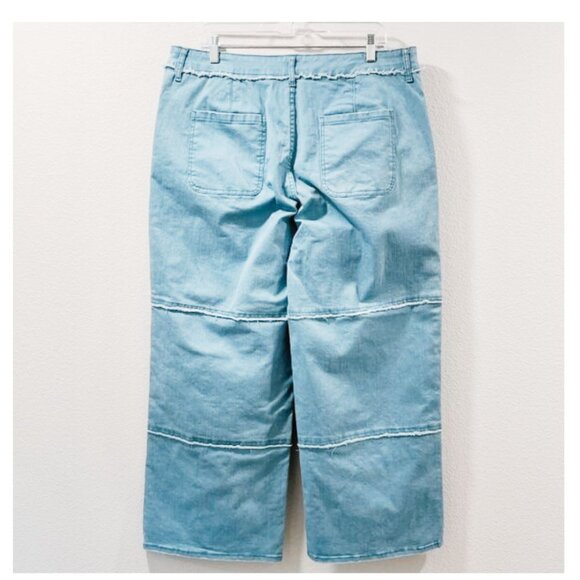 NEW LOGO by Lori Goldstein Wide Leg Jeans Washed Denim Aqua Women Size 16 - Picture 4 of 14